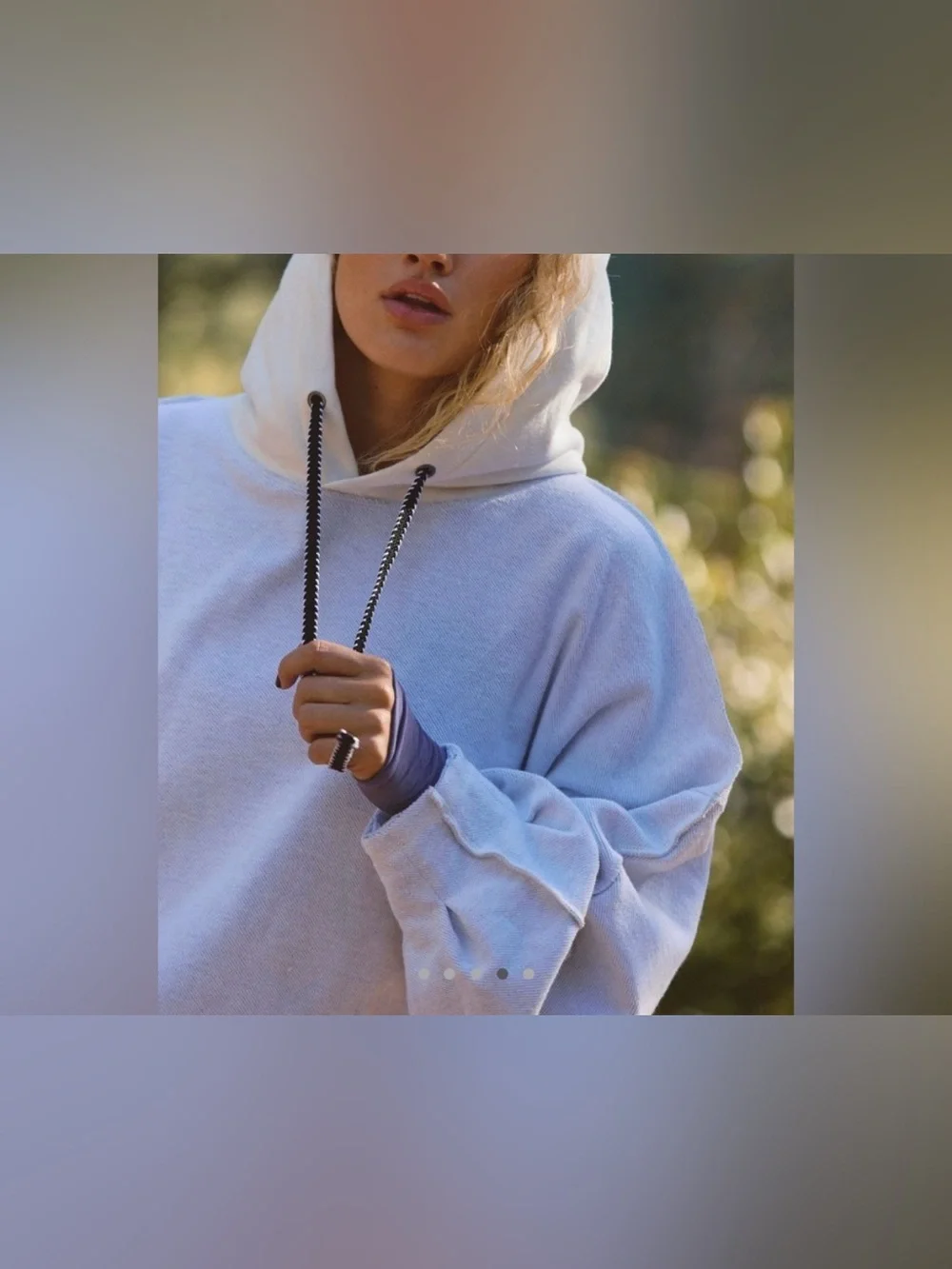 NWT Free People FP Movement End Game Hoodie - white Heather grey combo - small